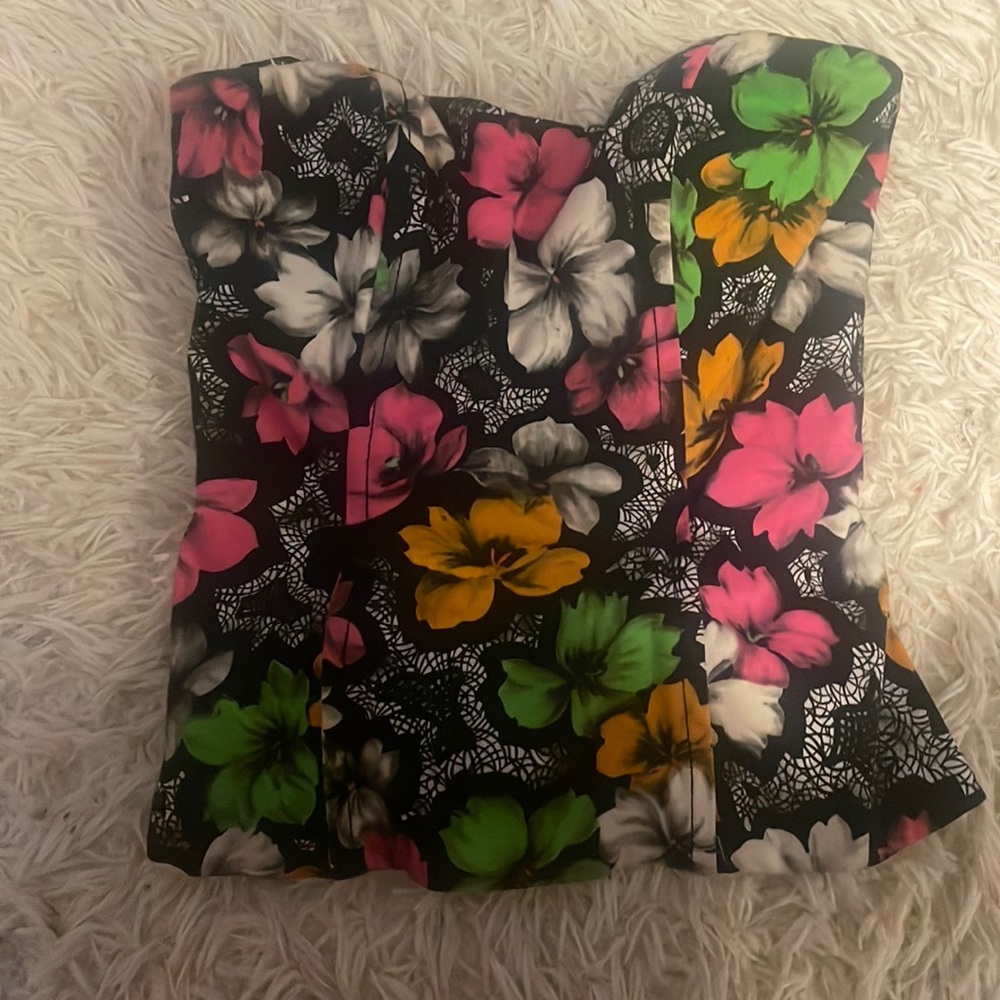 FRENCH CONNECTION FLORAL BUSTIER